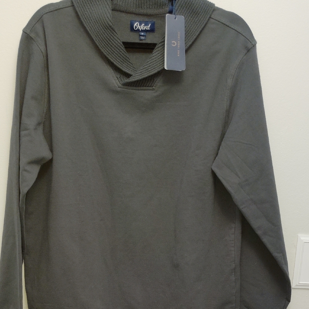 Oxford Gray SweatShirt with Knit Collar NWT